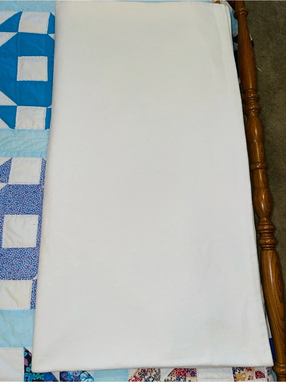 Sferra Brothers White Brushed 100% Cotton Blanket, Like New, Full Size
